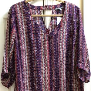 3/4 sleeve bohemian design blouse
